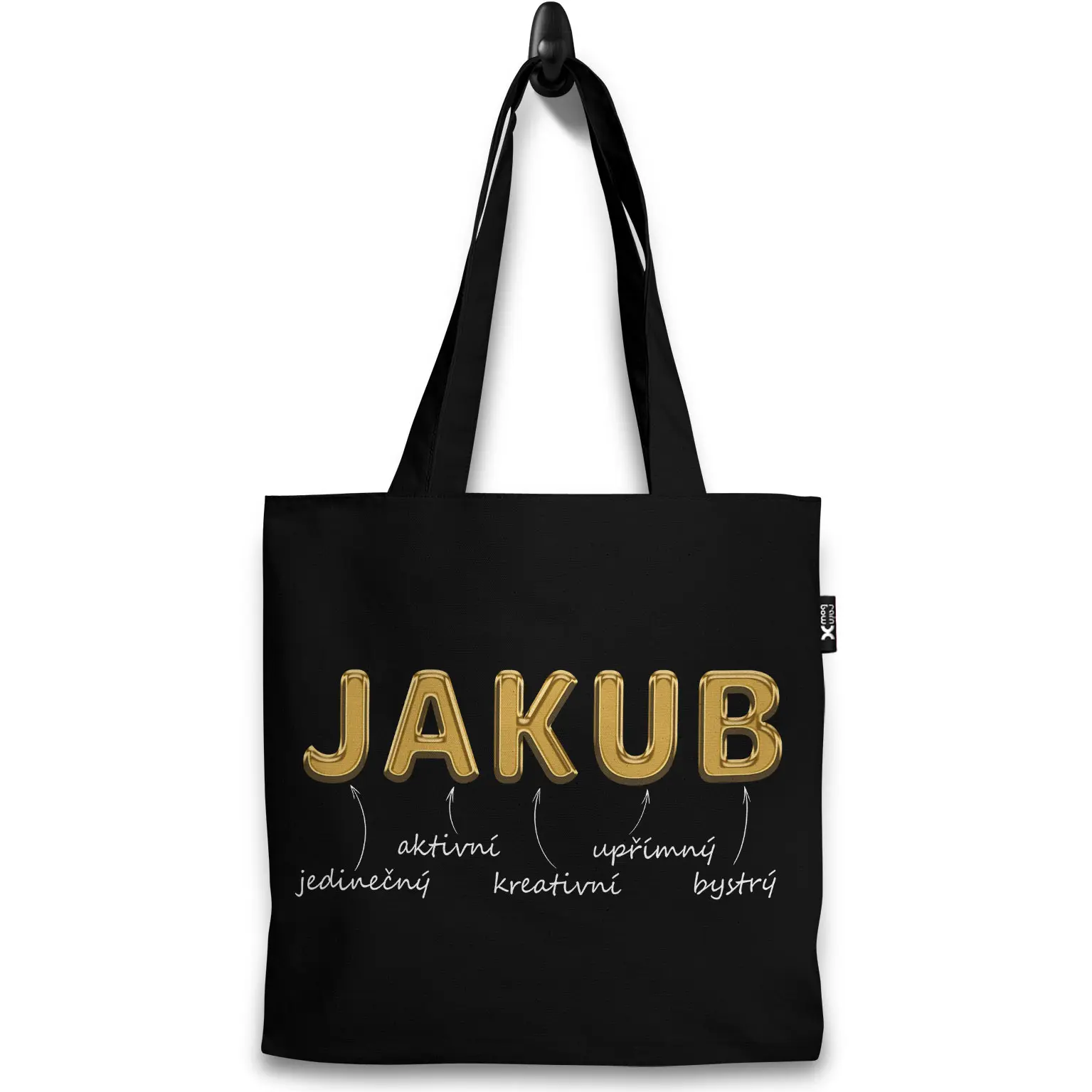 Taška Mužská jména – GOLD (Výběr jména) (Jméno: Jakub)