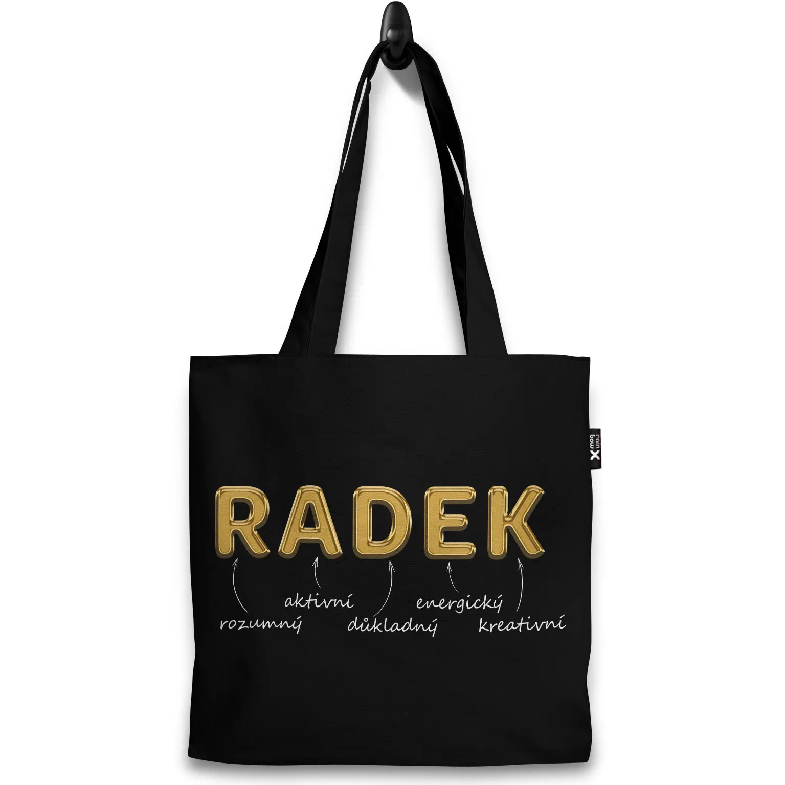 Taška Mužská jména – GOLD (Výběr jména) (Jméno: Radek)