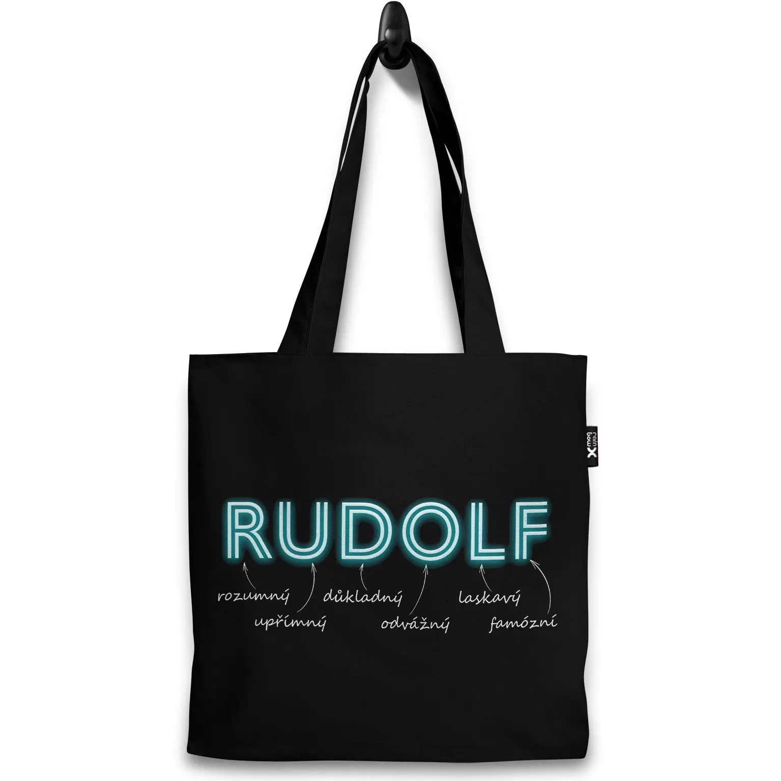 Taška Mužská jména – NEON (Výběr jména) (Jméno: Rudolf)