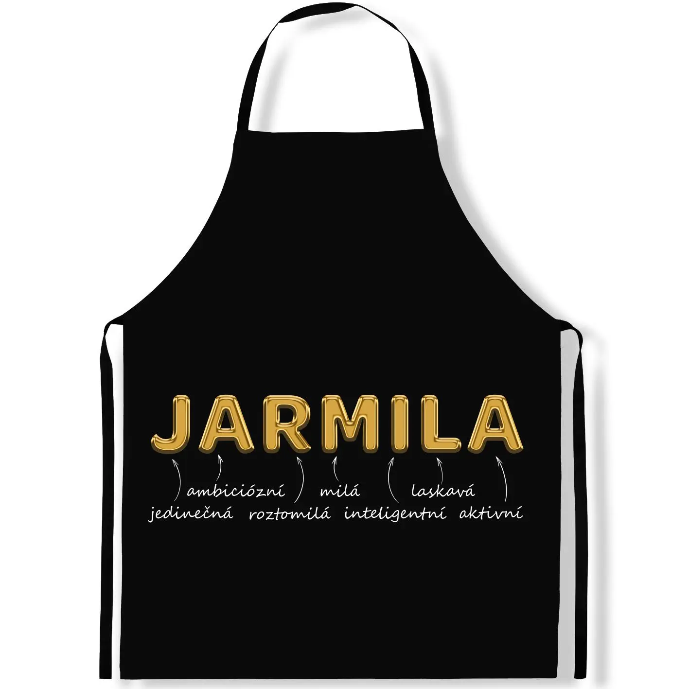 Zástěra Ženská jména – GOLD (Výběr jména) (Jméno: Jarmila)