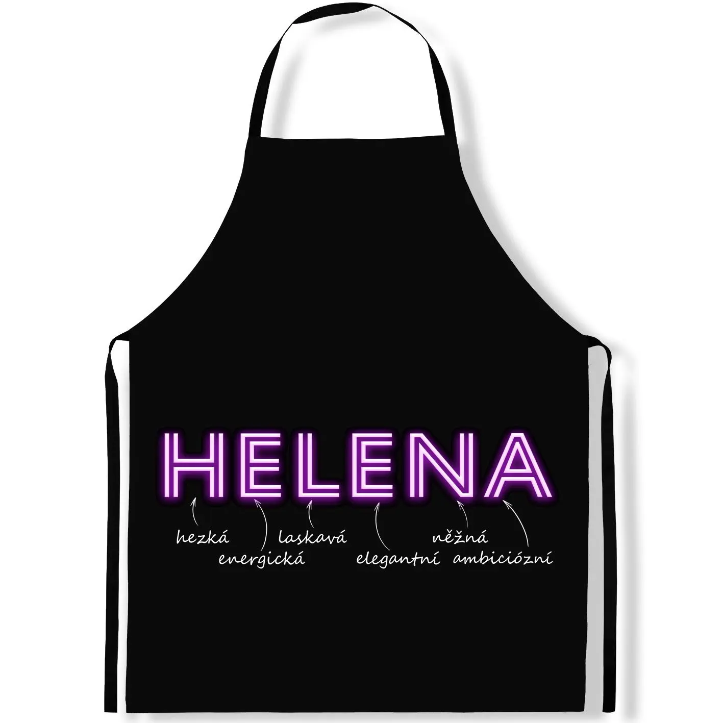 Zástěra Ženská jména – NEON (Výběr jména) (Jméno: Helena)