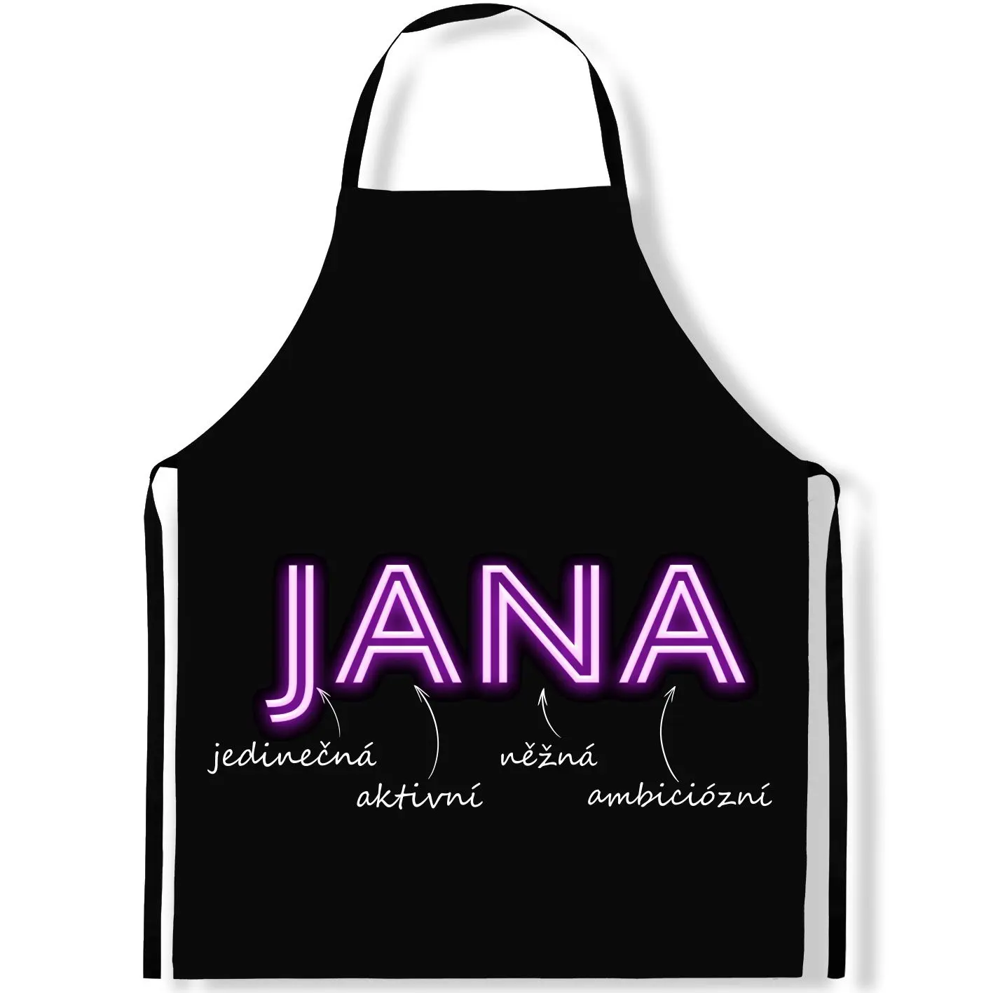 Zástěra Ženská jména – NEON (Výběr jména) (Jméno: Jana)