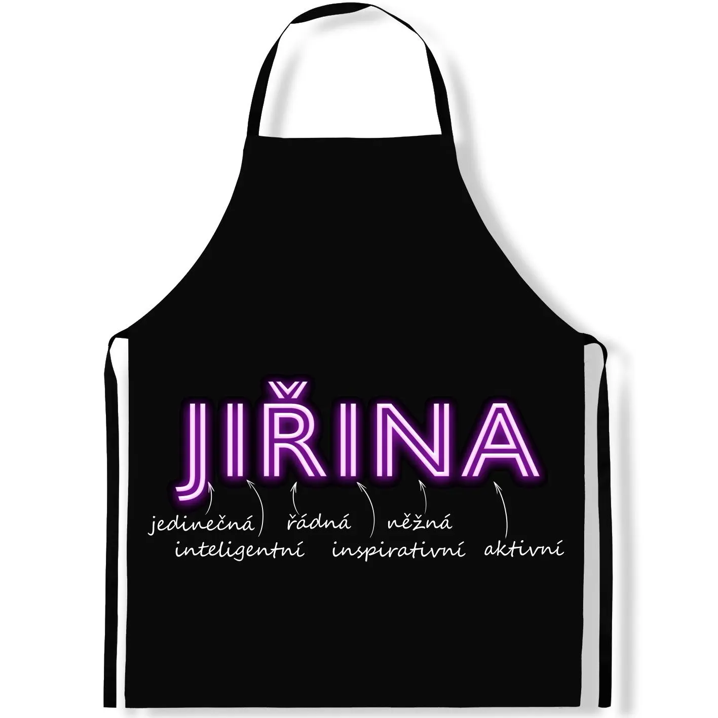 Zástěra Ženská jména – NEON (Výběr jména) (Jméno: Jiřina)