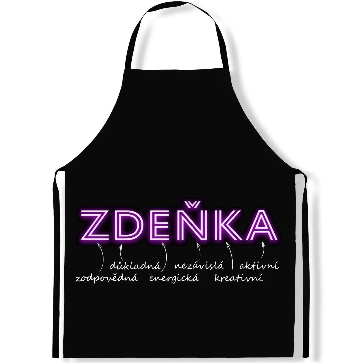 Zástěra Ženská jména – NEON (Výběr jména) (Jméno: Zdeňka)