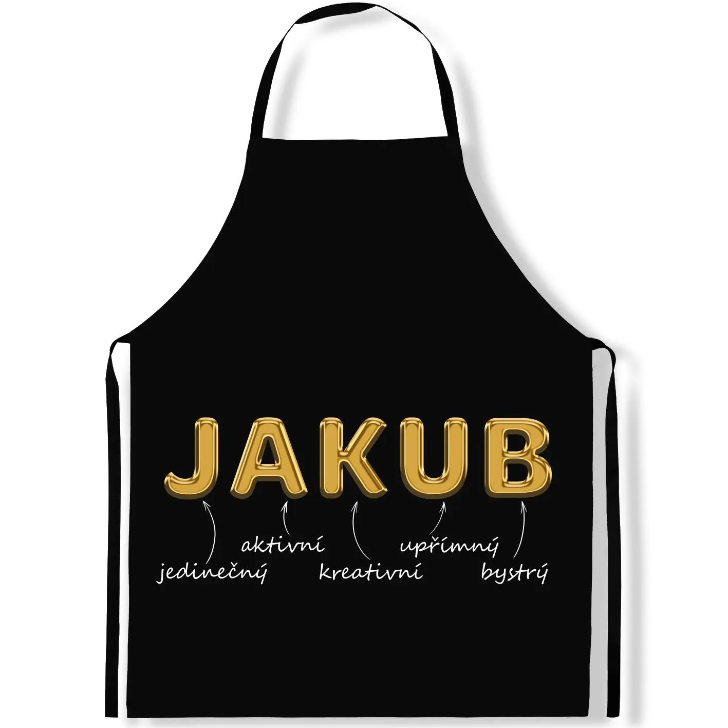 Zástěra Mužská jména – GOLD (Výběr jména) (Jméno: Jakub)