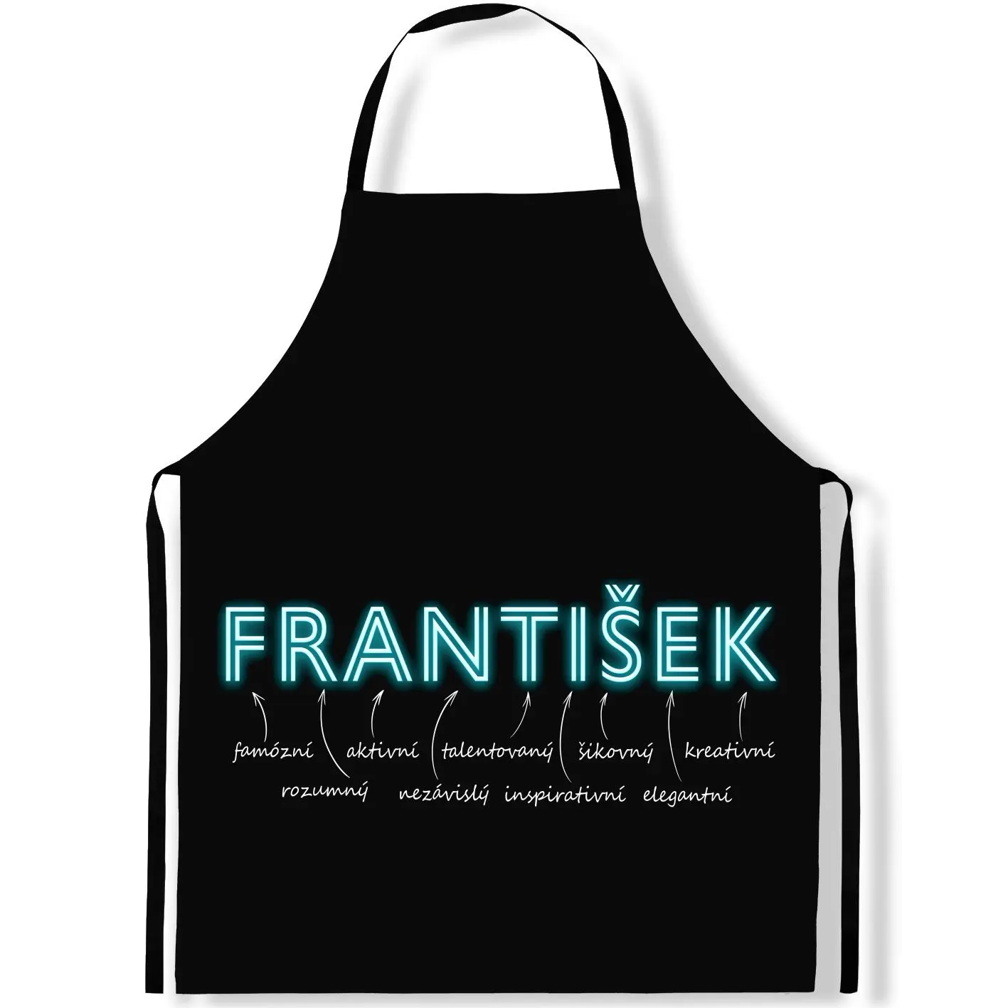 Zástěra Mužská jména – NEON (Výběr jména) (Jméno: František)