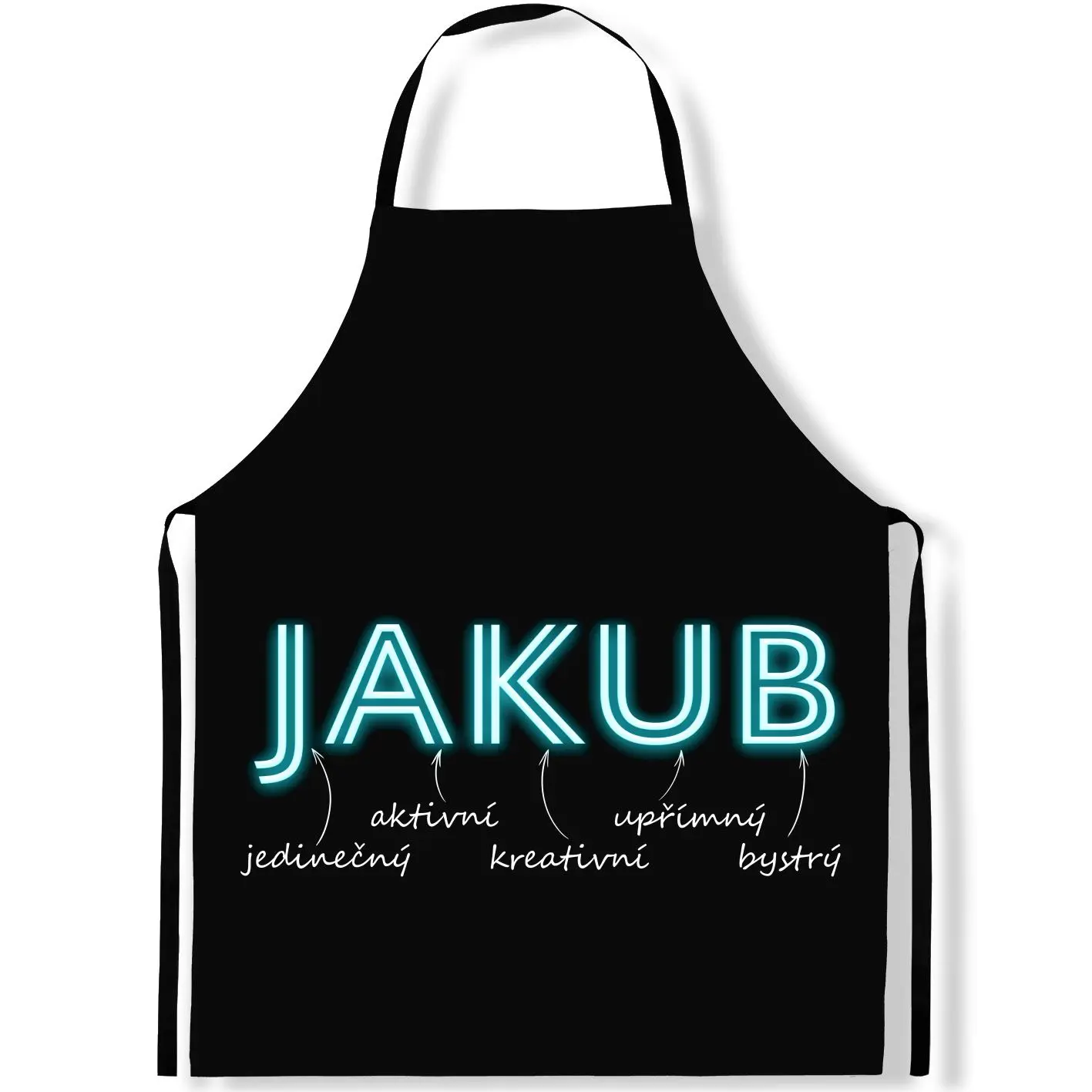 Zástěra Mužská jména – NEON (Výběr jména) (Jméno: Jakub)