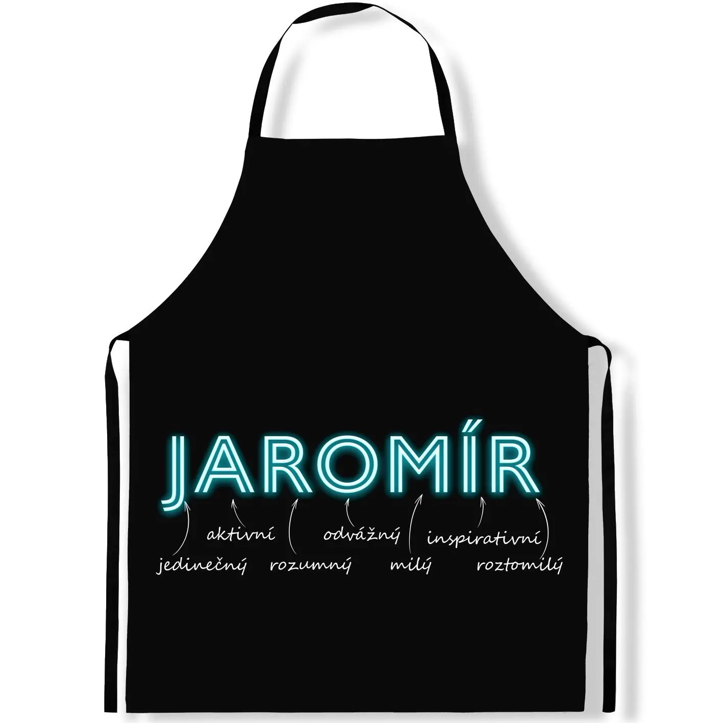 Zástěra Mužská jména – NEON (Výběr jména) (Jméno: Jaromír)