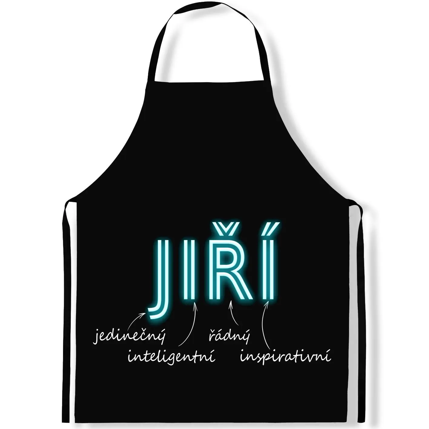 Zástěra Mužská jména – NEON (Výběr jména) (Jméno: Jiří)