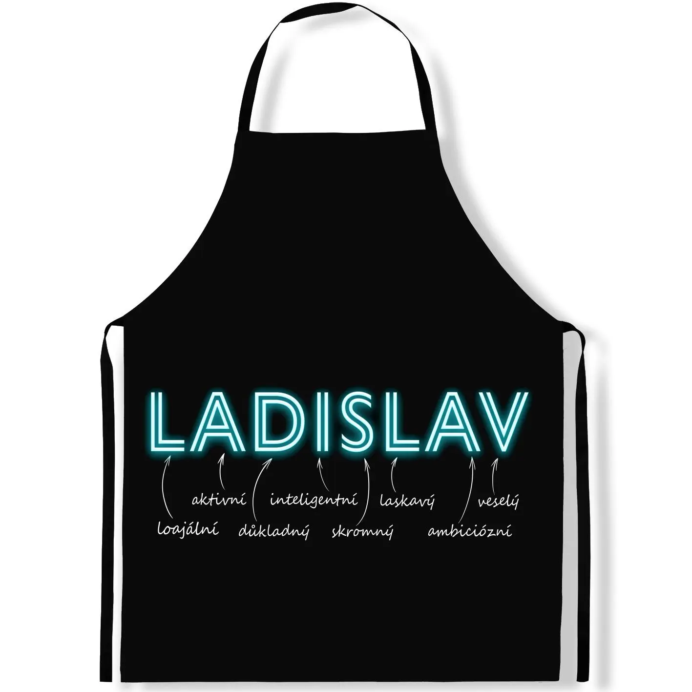 Zástěra Mužská jména – NEON (Výběr jména) (Jméno: Ladislav)