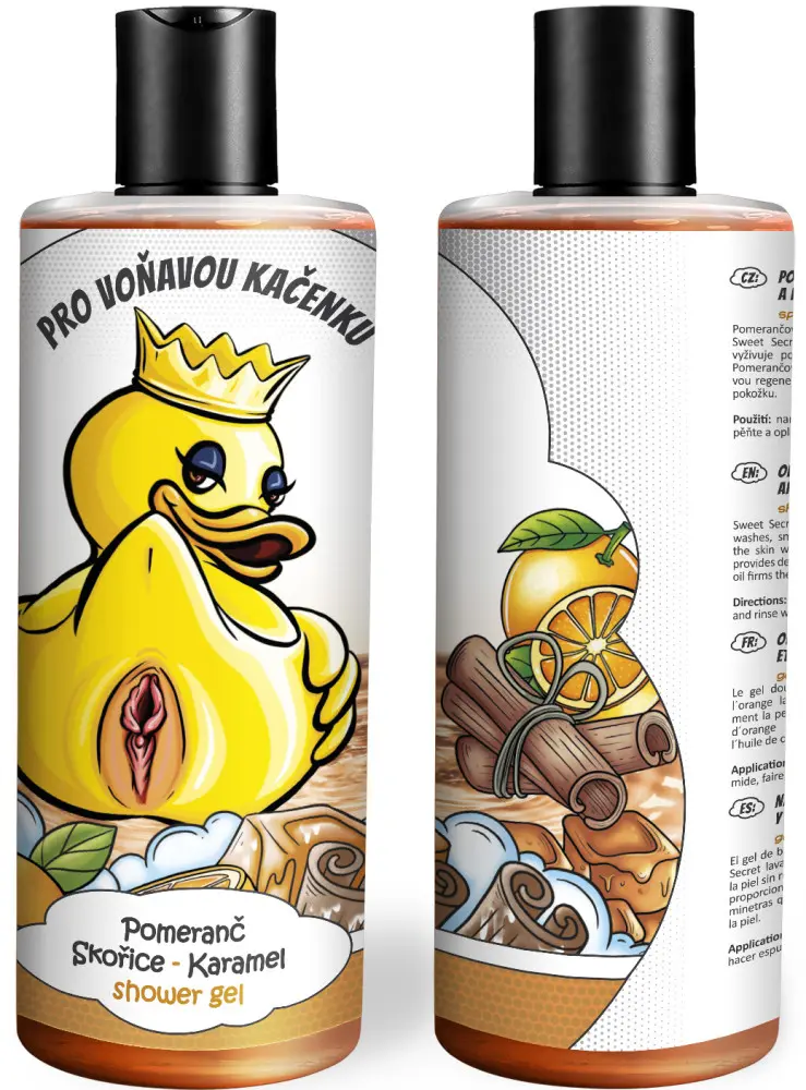 Vtipný sprchový gel – Voňavá kačenka (Vůně sprchového gelu: Pomeranč, skořice a karamel, Počet:
