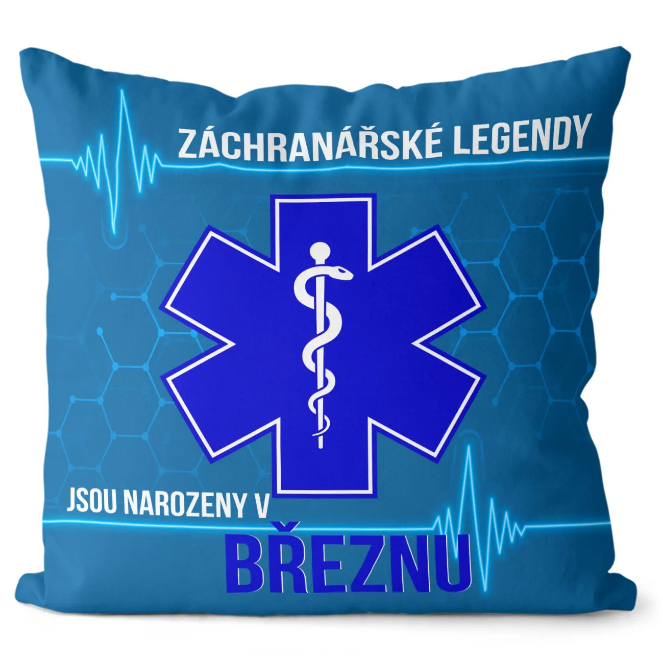 Polštář Záchranářské legendy – měsíce (Velikost: 40 x 40 cm, Měsíc: 03 - Březen)