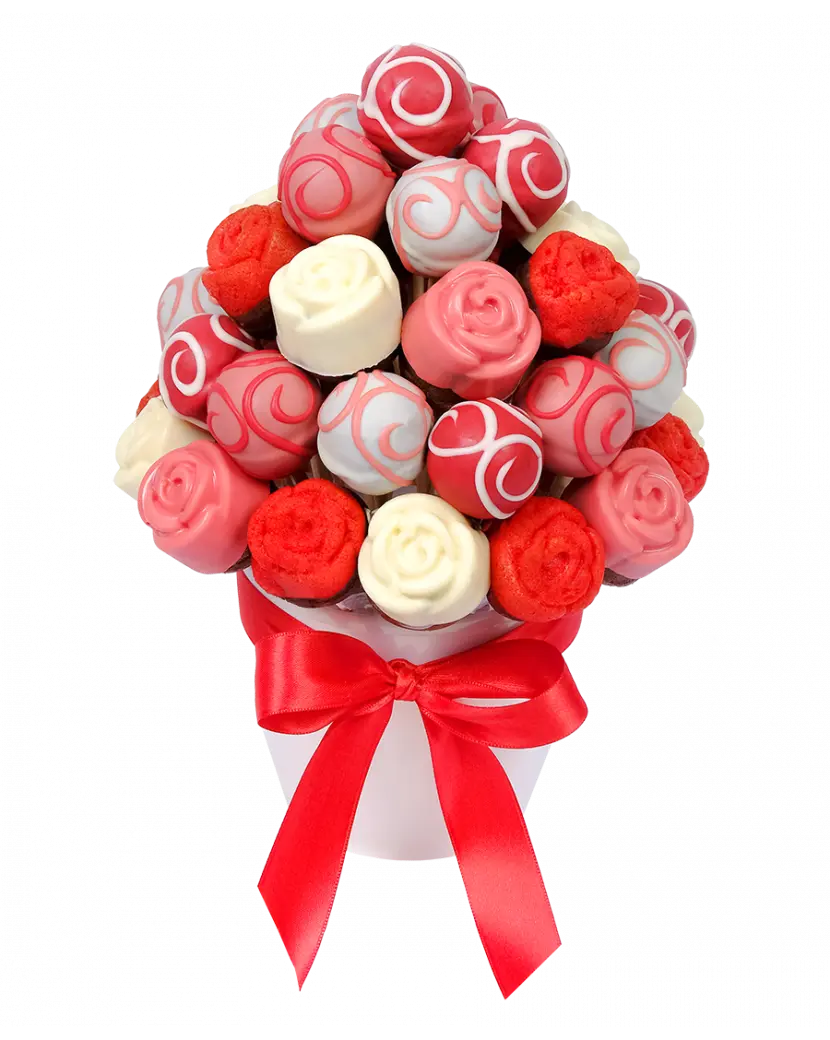 Dortová kytice Růžový popcake