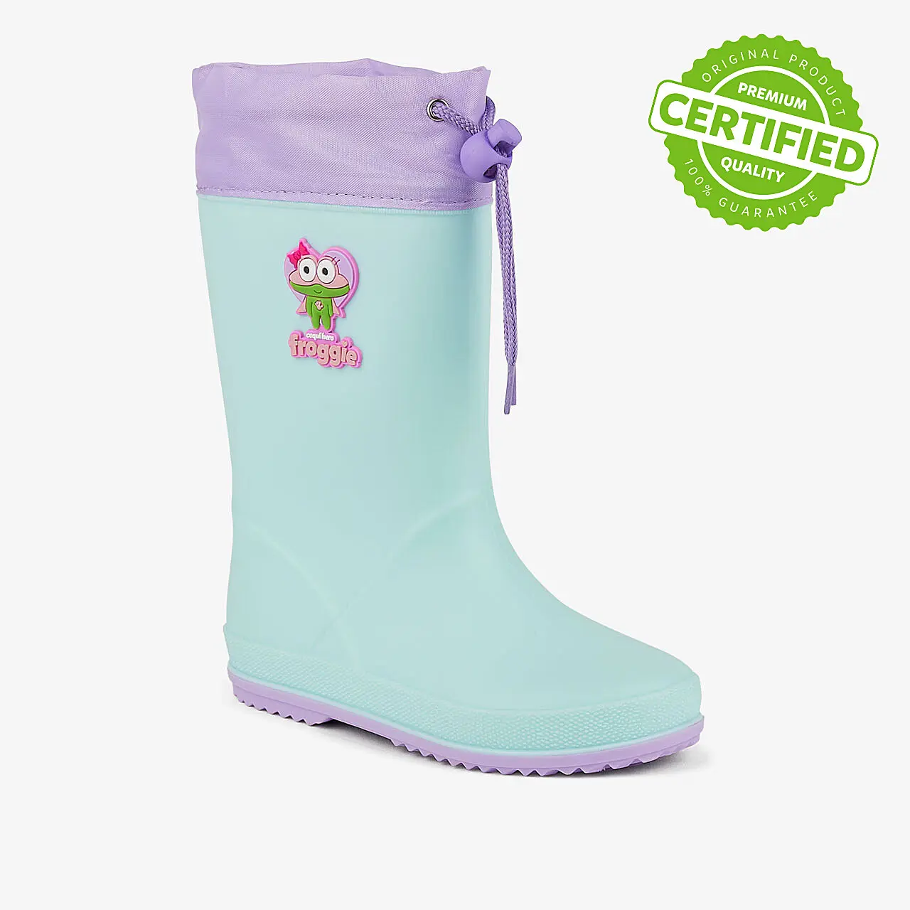 Dětské zateplené holínky Coqui Rainy Collar Hero Mint-Lila 8509 Velikost: