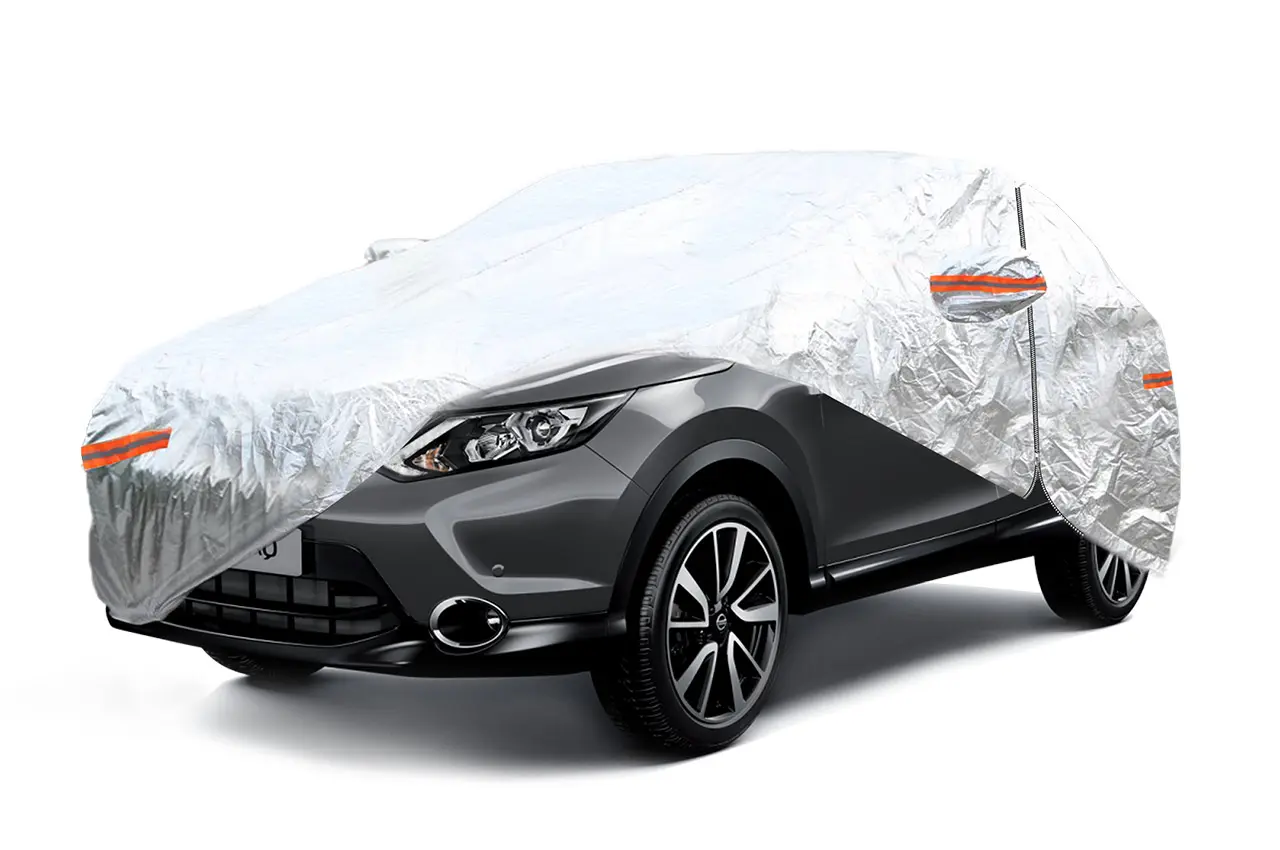 Plachta na auto stříbrný se zipem, reflexní, typ SUV/VAN velikost L