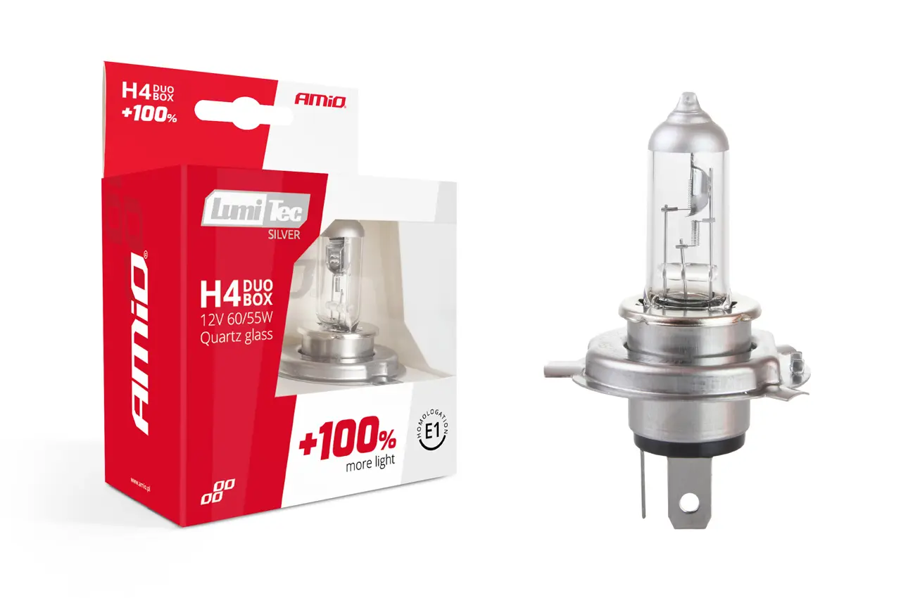 Halogenové DUO blistr (2ks) H4 12V 60/55W sada LumiTec SILVER +100%