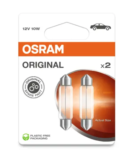 OSRAM 10W 12V SV8,5 43mm 2ks blistr 6411-2BL