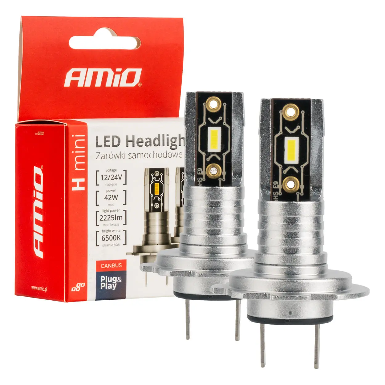 LED žárovky hlavního svícení H7/H18 H-mini Series AMiO