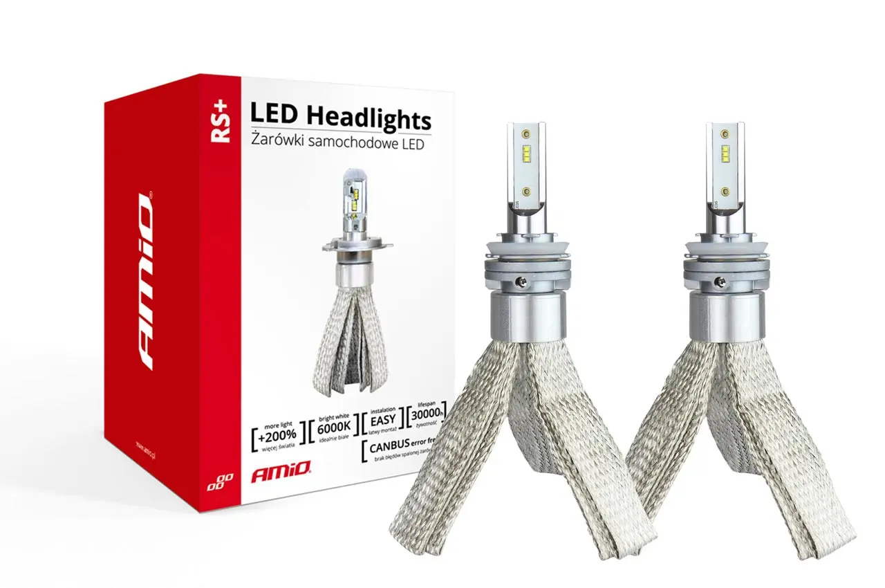 LED žárovky pro hlavní osvětlení H8/H9/H11 50W řady RS+ Slim