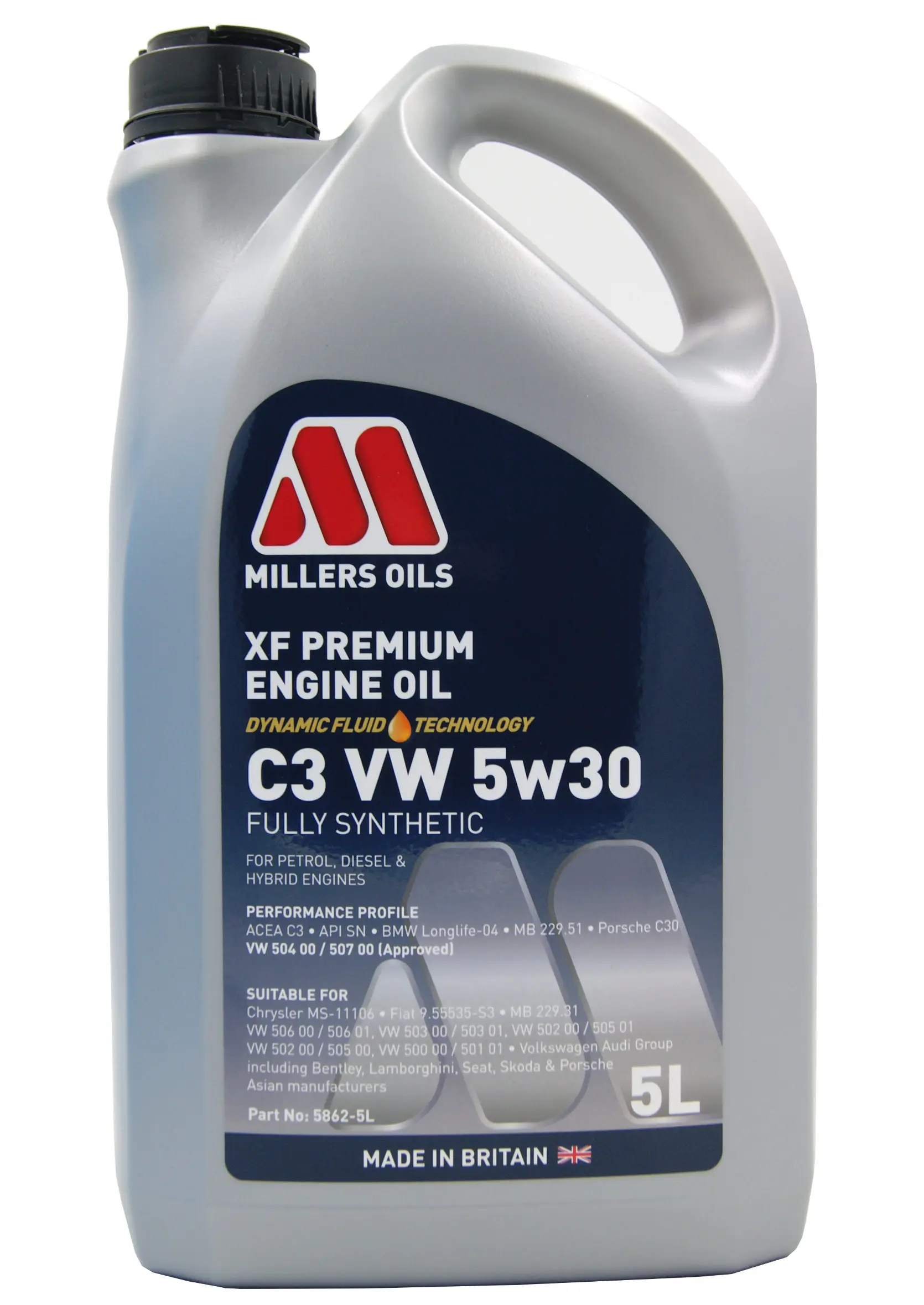 MILLERS OILS XF PREMIUM C3 VW 5W30 5L