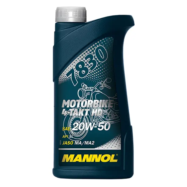 MANNOL motorový olej 4T MOTORBIKE HD 20W50 1L V-TWIN MA2 polosyntetický (JASO MA/MA2, API SL) (7830) (20) (MANNOL motorový olej 4T MOTORBIKE HD 20W50)