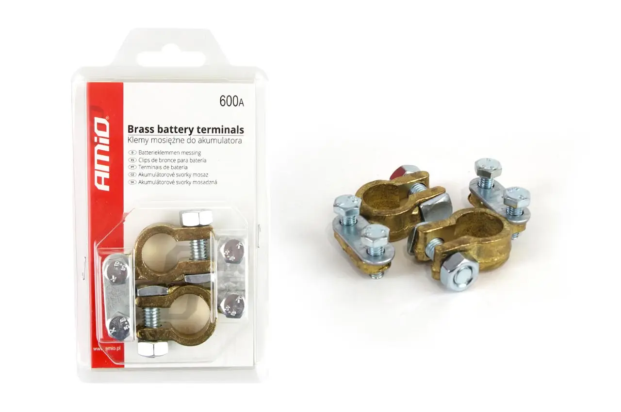 Svorky na autobaterii mosazné 600A, 2 ks/blistr - 02956