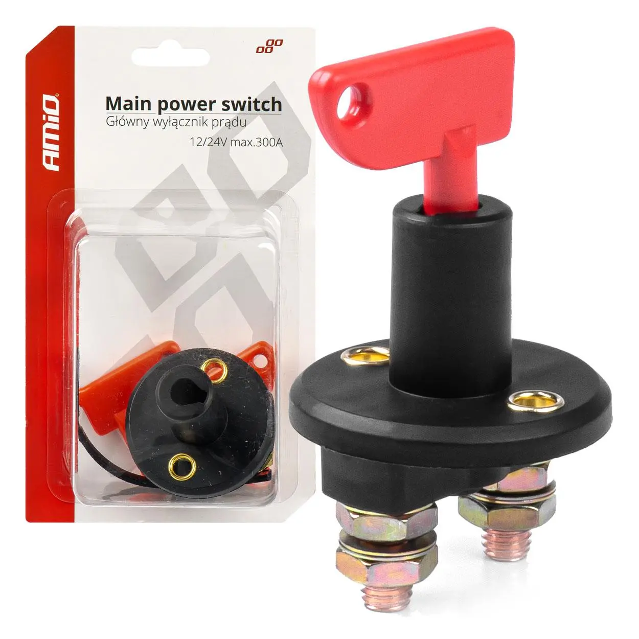 Hlavní vypínač autobaterie hebel 12/24V AmiO-03023