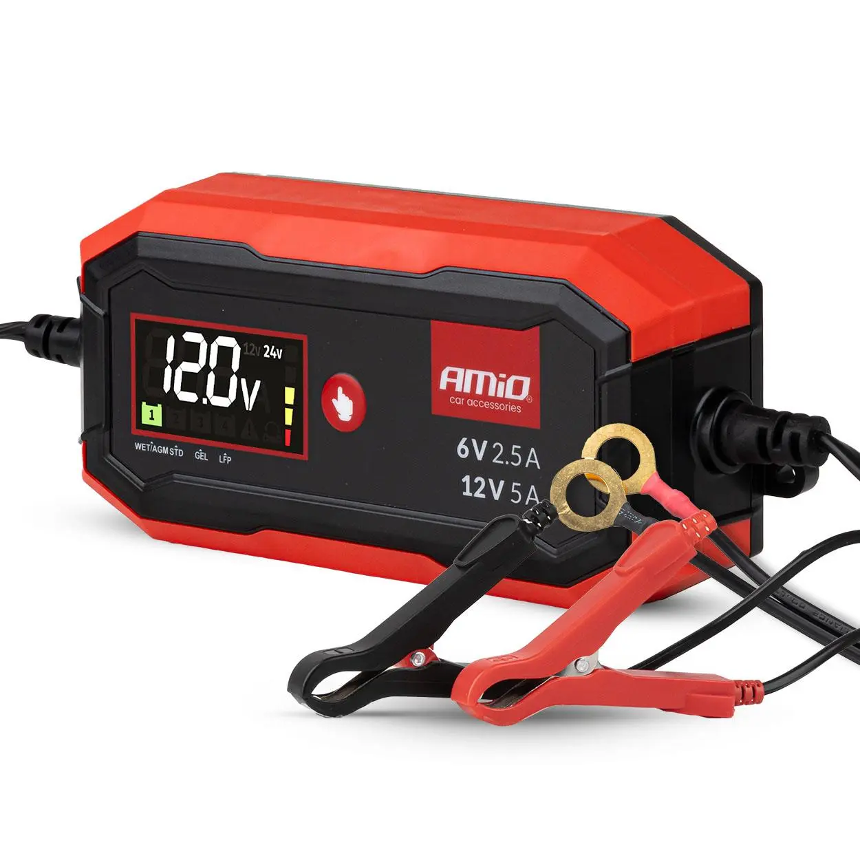 Nabíječka digitální AGM GEL STD LiFePo4 MAX 5A 6/12V PRO AMIO-04527
