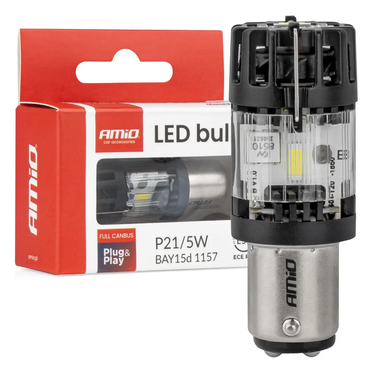 LED žárovka LumiTec BAY15D P21/5W 12V FULL CANBUS bílá 1ks AMiO-04689