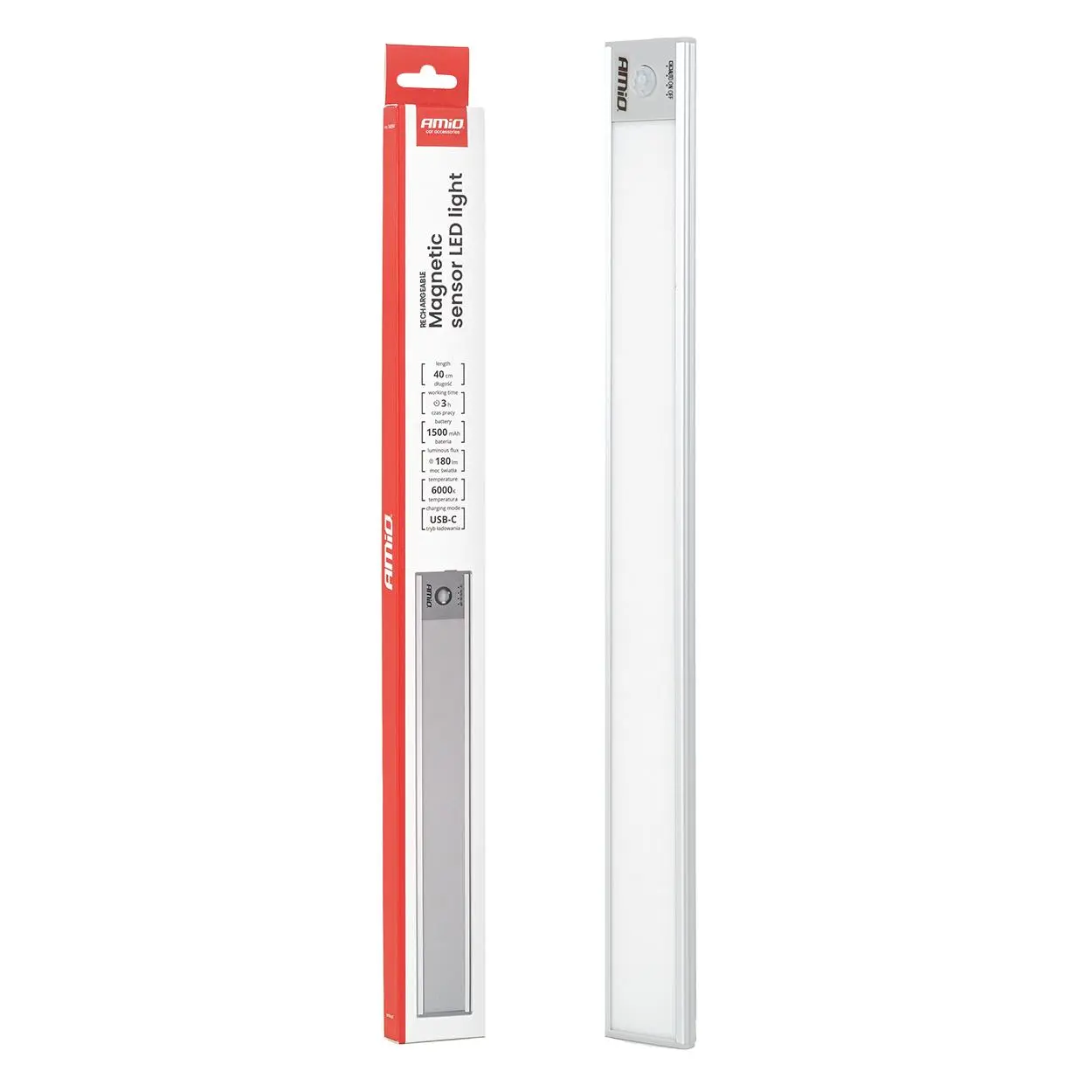 Bezdrôtové LED pracovné svetlo so senzorom pohybu 2 W 1500 mAh 04894 AMiO