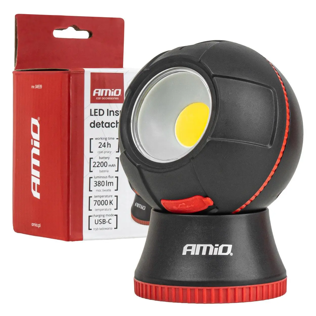 LED inspekční baterka 4W COB 2200mAh AMiO-04939