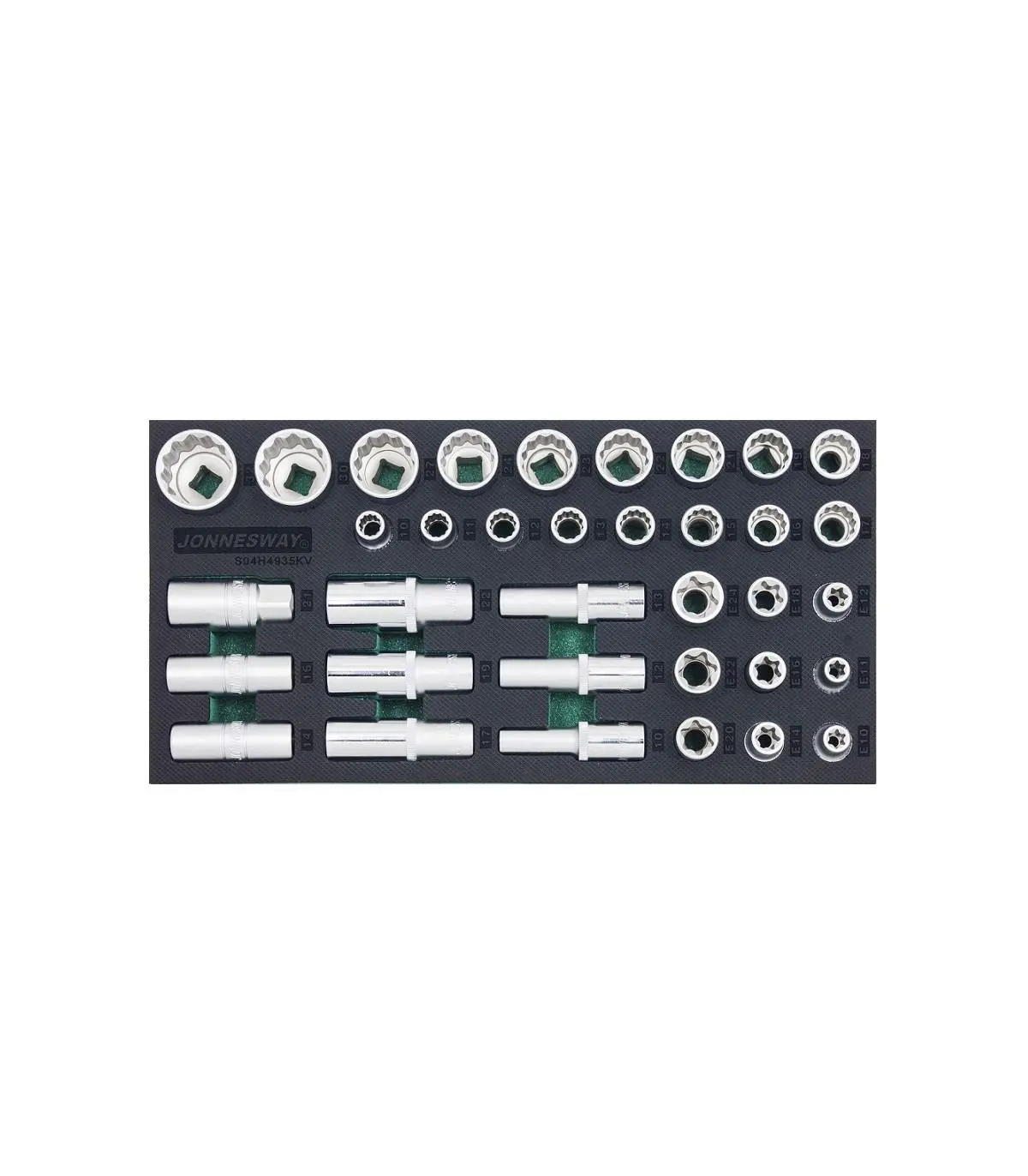 Modul EVA - 35 dílná sada 1/2" hlavic 12-hran a prodlouženo