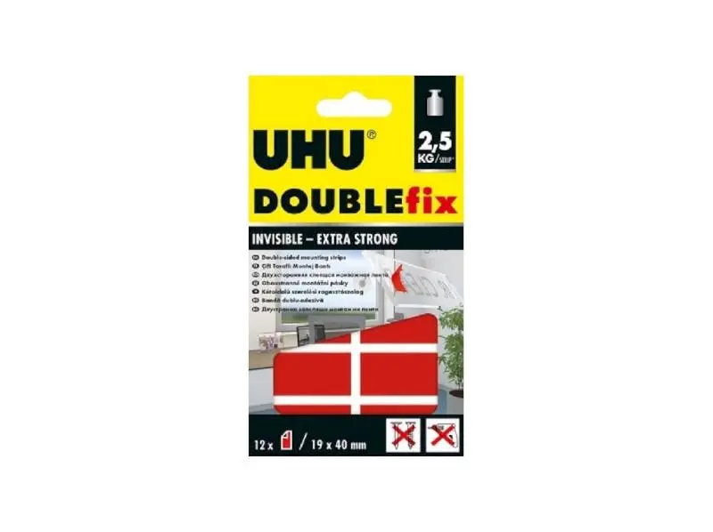 UHU DOUBLEfix průhledná lepicí páska 19 mm x 40 m 26346