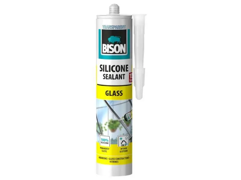 Silikonový tmel BISON na sklo transparentní 280 ml 32168