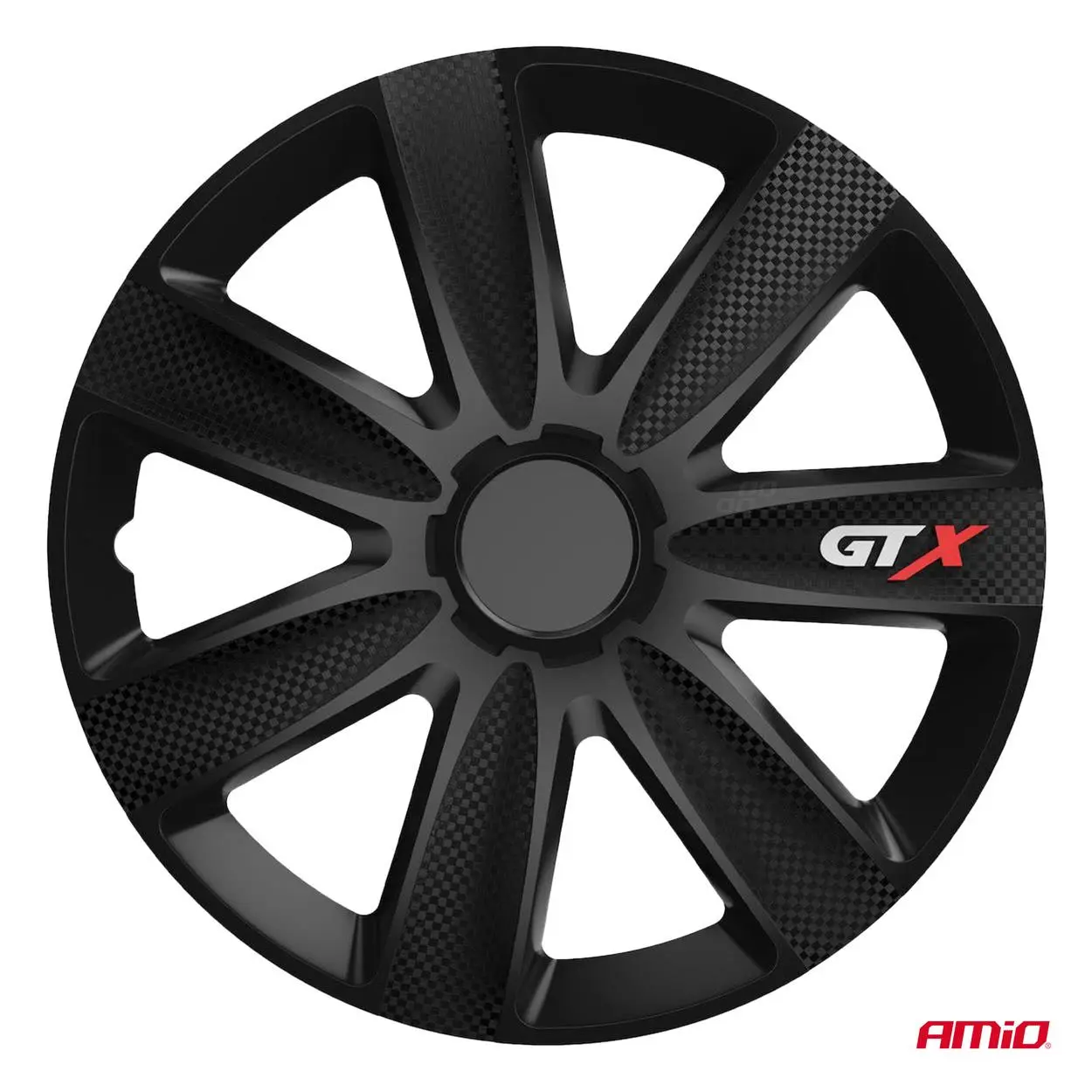 Puklice GTX 17” čierny karbón sada 4ks COLOR BOX