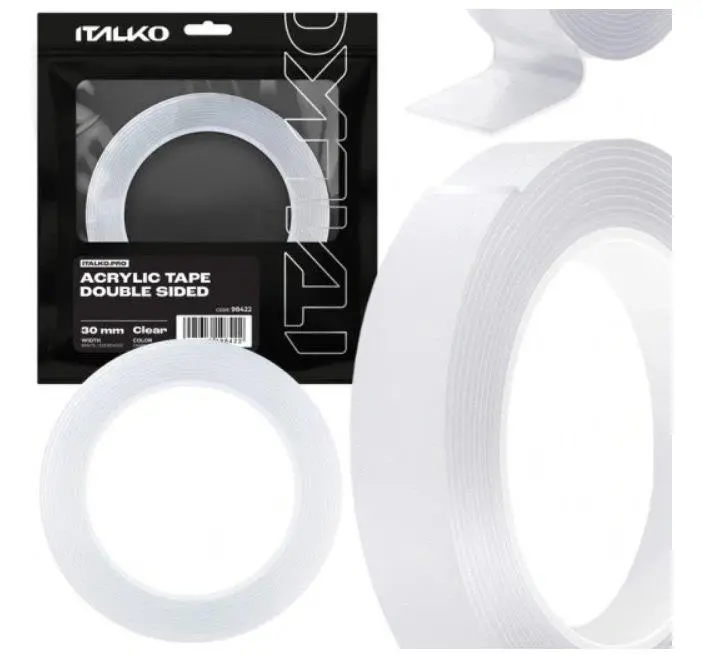 Oboustranná páska ITALKO NANO extra silná transparentní vodotěsná 30 mm x 5 m 98422