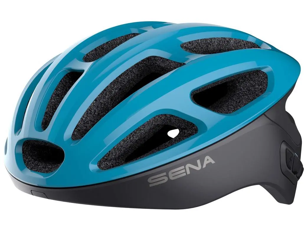 Cyklo přilba s headsetem R1 (modrá, vel. L)