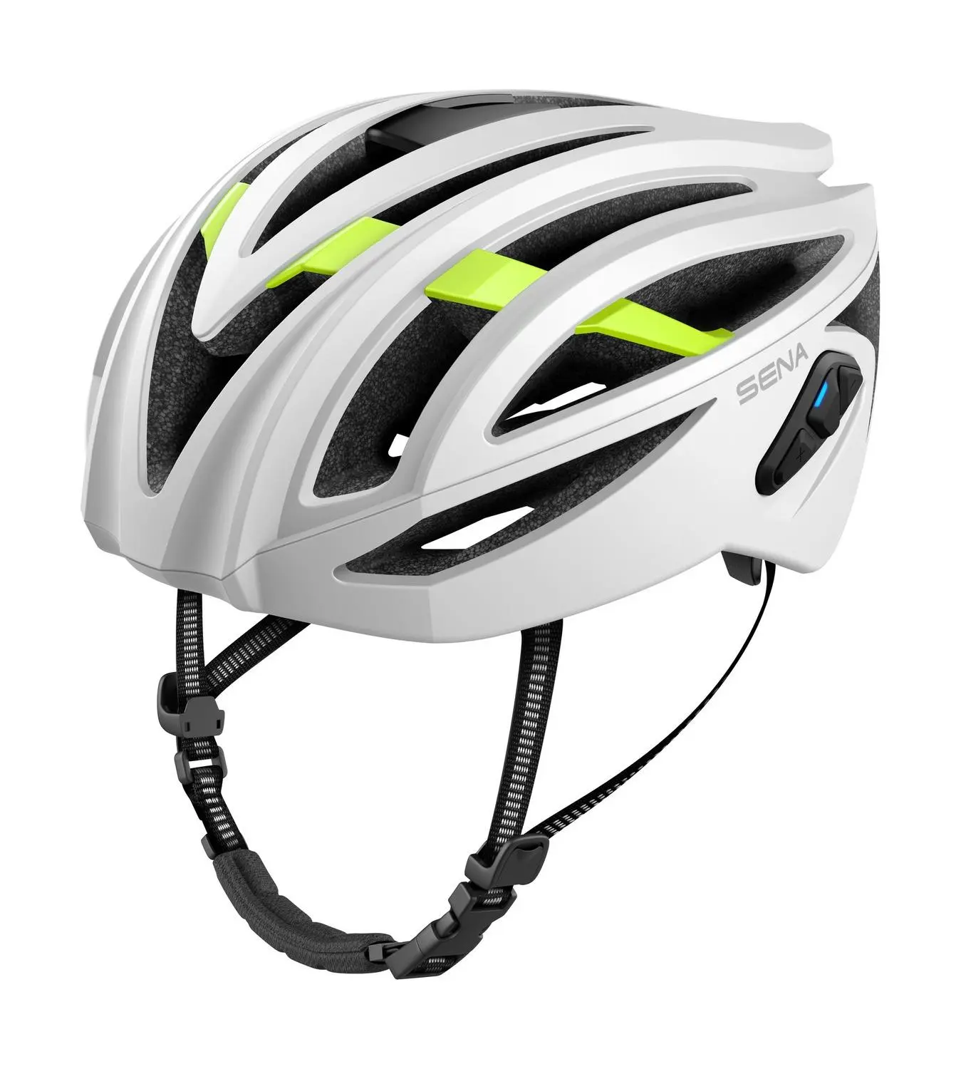 Cyklo přilba s headsetem R2 (matná bílá, vel. S)