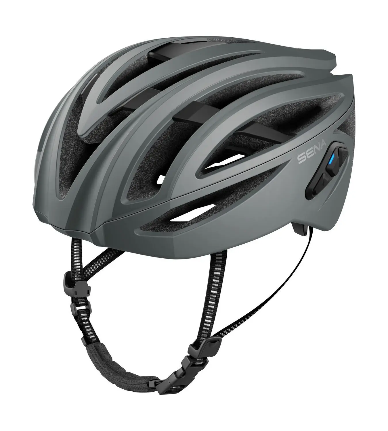 Cyklo přilba s headsetem R2 (matná šedá, vel. L)