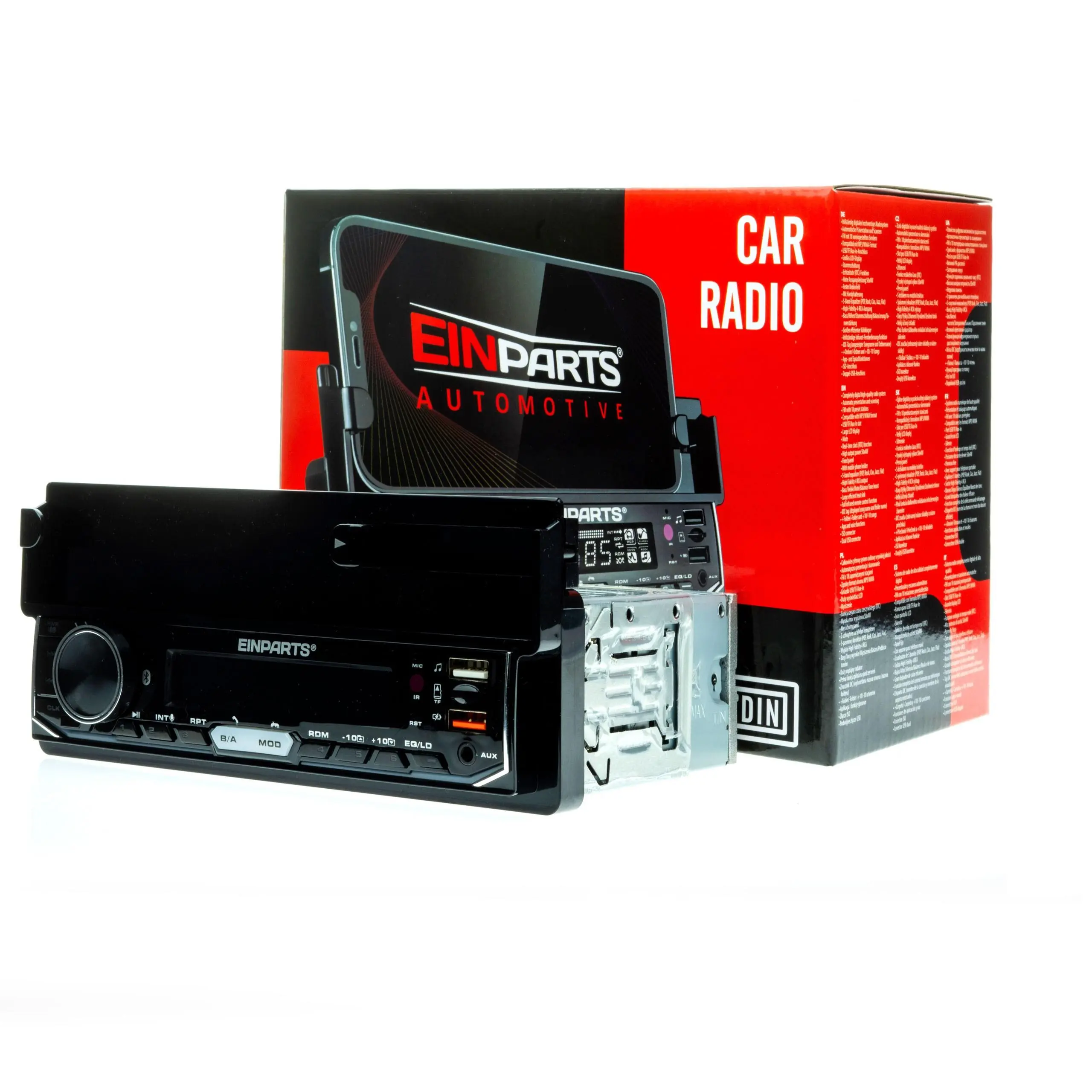 1 DIN autorádio USB Micro SD BT s držákem na telefon a aplikací - EPCR14