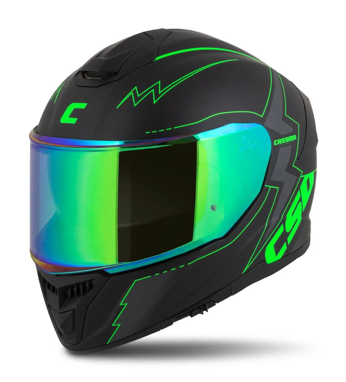 Helma Integral GT 2.1 Flash (černá matná/zelená fluo/tmavě šedá, vel. L) plexi s přípravou pro Pinlock