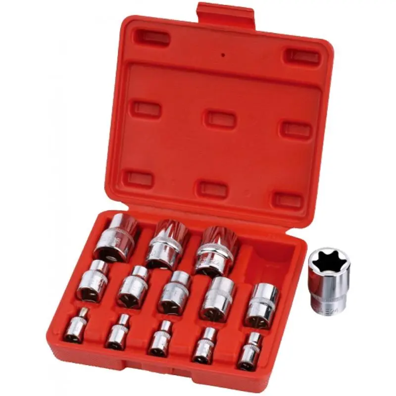 Sada nástrčných hlavic TORX 14ks E4-E24