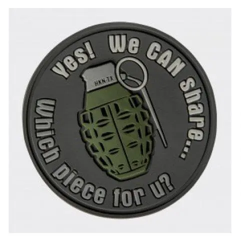 Helikon-Tex nášivka GRANÁT "WE CAN SHARE" velcro plastová ŠEDÁ