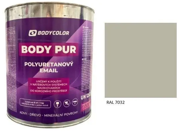 Polyuretanová barva 4:1 polomatná RAL 7032 oblázkově šedá, 4,5 l BODY COLOR PRM1667