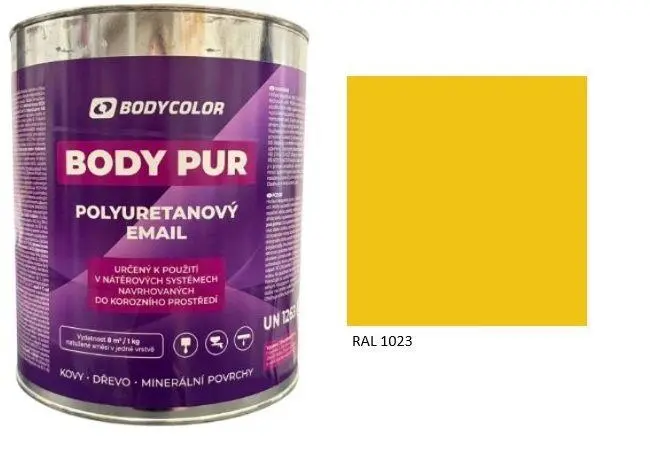 Polyuretanová barva 4:1 lesklá RAL 1023 dopravní žlutá, 2,25 l BODY COLOR PRM210