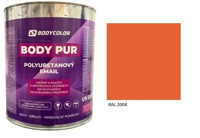 Polyuretanová barva 4:1 lesklá RAL 2004 čistá oranžová, 2,25 l BODY COLOR PRM222