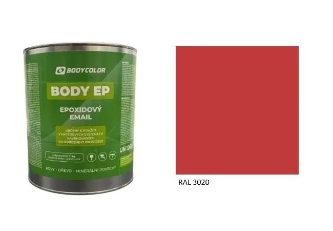 Epoxidová barva 5:1 matná RAL 3020 dopravní červená, 0,75 l BODY COLOR PRM2334