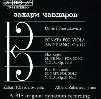 CD Dmitri Shostakovich: Sonata For Viola & Piano Op. 147 / Suite No. 1 For Solo Viola Op. 131d / Sonata For Solo Viola Op. 25 No. 1