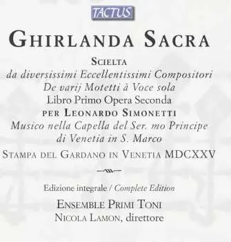 3CD Ensemble Primi Toni: Ghirlanda Sacra Venezia - Complete Edition
