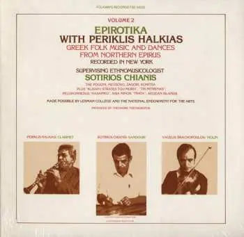 CD Periklis Halkias: Epirotika with Periklis Halkias: Greek Folk Music and Dances from Northern Epirus, Vol. 2